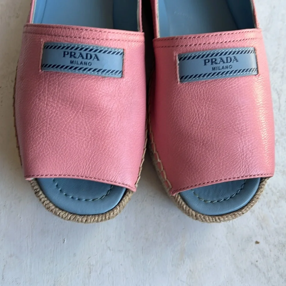 Prada Pink Platform Espadrilles